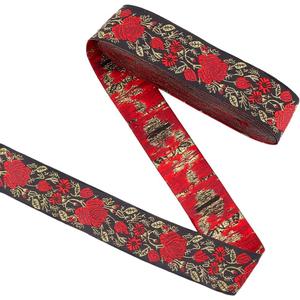 PH PandaHall 10 Yards Floral Jacquard Ribbon, 1-1/4 Inch Emobridered Woven Ribbon Boho Ribbon Lace Trim for Sewing, Handmade Bag, Curtain Slipcover, DIY Clothing Decoration