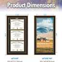 AUEAR,14x29 Triple Diploma Frame with 3 Openings for Three 8.5x11 Certificates,Wall Display and Real Glass(Color Ornate Gold & Black)