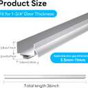 1-3/4" x 36" U Shaped Aluminum Door Sweep with Drip Cap, Screw-On Metal Weather Stripping for Exterior Doors (Silver)