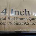 ROIL 14 inch Metal Queen Bed Frame with Rounded Corner and Headboard Hole Mattress Retainers 3500LBS Heavy Duty Steel Slats No Box Spring Needed Platform Noise-Free Easy Assembly