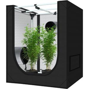 zazzy Grow Tent 18"x30"x36" Hydroponic Heavy Duty Dark Room Reflective Mylar Grow Tents with Window & Floor Tray for Indoor Plant Growing