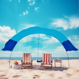 Innovative Cordless Beach Shade - Windproof Sun Shelter for Beachgoers - Portable Canopy Tent with Easy Assembly - Lightweight Sun Shade for Beach, Wind Sail Protection, and Outdoor Adventures
 Blue 58 "