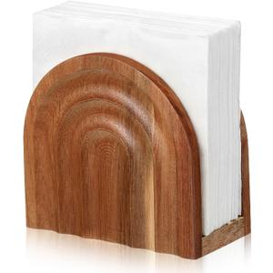 Wooden Napkin Holder for Table Modern Arch Design Paper Towel Decorative Stand Paper Towel Holder for Kitchen Counter Dining Table Farmhouse Boho Home Decor(Napkins)