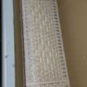 4 Panel Rattan Divider Short Room Partition Screen,Double Sided Folding Divider for Room Separation,Light Brown,47.2" H x 63" W