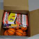 Realspring 24 Set Basketball Valentines Day Cards Gifts for Kids Classroom 24 Pcs Mini Foam Stress Basketball and 24 Pcs Class Exchange Card for Valentines Goodie Bag Stuffer School Sport Party Favors