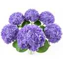 6 Pcs Faux Hydrangeas Real Touch Hydrangea Artificial Flowers Latex Large Fake Flower Long Stems for Wedding Home Party Table Centerpieces Decor (Purple)
