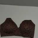 OEAK Womens Deep V Bras Wireless Comfortable Bra Supportive No Underwire Bras Tshirt Push Up Bralettes Plunge Seamless Bra (Small, Leopard Coffee)