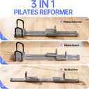 Pilates Reformer Board with 66.9'' Extended Track, Portable Pilates Reformer Machine with 3 Pairs Yoga Sock, Quick Assembly, Pilates Ski Machine for Home Workout