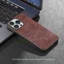 SALAWAT Compatible with iPhone 14 Pro Case, Slim PU Leather Vintage Shockproof Phone Case Cover Lightweight Premium Soft TPU Bumper Hard PC Hybrid Protective Case 6.1 inch (Dark Brown)