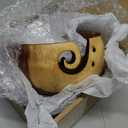 Little World Yarn Bowl - Wooden Yarn Bowls for Crocheting with Holes, Preventing Slipping and Tangles, Handmade Craft Knitting Bowl Yarn Holder Mothers Day Gift for Knitting Lovers (Coconut)