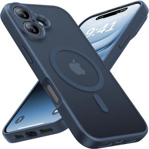 Faiono Magnetic for iPhone 16 Case [Full Camera Protection][Military-Grade Protection][Compatible with MagSafe] Shockproof Protective Slim Phone Case for iPhone 16, Midnight Blue
