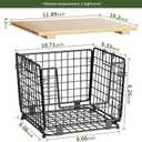 Wire Storage Basket for Kitchen Pantry: GGIU Stackable Kitchen Counter Organizers - Wire Organizing Bin for Produce Vegetable Potato and Onion Black