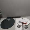 Hooseng Glass Side Table Set of 2, Modern Round Tempered Glass End Table, 22-Inch Round Coffee Table, Small Table Suitable for Small Space, Living Room, Bedroom