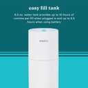 Homedics Portable Humidifier - Small Air Humidifiers for Bedroom, Plants, Office, Travel - Cool Mist Humidifiers, Color-Changing Accent Light, 2 Mist Settings, Matte White