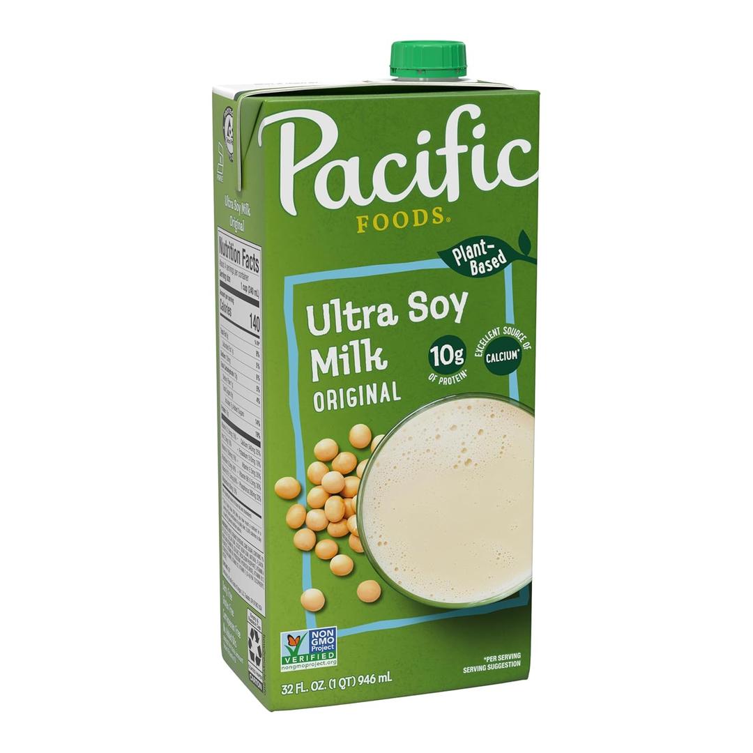Pacific Foods Original Ultra Soy Milk, Plant Based Milk, 32 oz Carton (32 Fl Oz (Pack of 1)), Best By: 05/30/2026 Pacific Foods Original Ultra Soy Milk, Plant Based Milk, 32 oz Carton (32 Fl Oz (Pack of 1)), Best By: 05/30/2026