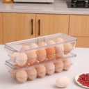 Sooyee 2 Pack Egg Holder for Refrigerator, Plastic Egg Storage Container, Fridge Egg Organizer, Clear Refrigerator Organizer Bins with Lids, Stackable Tray Holds 12 Eggs