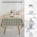JIALE Gingham Tablecloth Rectangle Cotton Linen Fabric Checkered Table Cloth with Tassel Washable Wrinkle Free Buffalo Plaid Table Cover for Outdoor Party Picnic Kitchen Dining, Green, 55x90