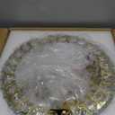 HOPGGIE 11.8 Inch Crystal Chandelier Modern Chandelier Light Mini Chandelier Semi Flush Mount Ceiling Light Fixture Small Chandelier for Bedroom Hallway Kitchen Foyer Closet (Gold)