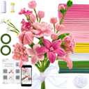 LENYNAL 500 Pcs Pastel Pipe Cleaners Bulk Craft, Pink Pipe Cleaner Flower Kit, Glue-Free & Safe for Kids, Step-by-Step Tutorial, 6 Colors Chenille Stems for Flower Making, 12 Inches