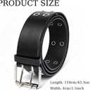 3 Pcs Y2K Studded Belt Punk Goth Belts with Metal Pyramid for Women (Black)