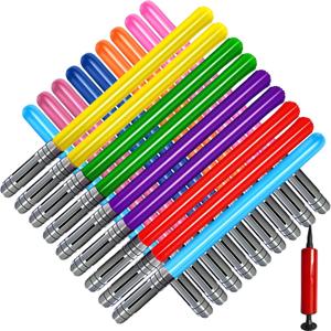 18 Pcs Inflatable Light Sabers - 5 Vibrant Colors, 35 Inch Inflatable Lightsaber Swords Toys with Air Pump - Perfect for Party Favor, Halloween, Role Play & Kids Costume Accessories