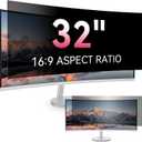 [2025 New] 32 inch Computer Privacy Screen Filter for 16:9 Widescreen Monitor  Fits Flat & Curved Screens, Removable Anti Glare Blue Light Eye Protection Shield, 32in Anti Scratch Spy Protector Film