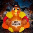 JOIEDOMI 6FT Thanksgiving Inflatable Turkey Decoration Outdoor, Light Up Inflation Turkey with LED, Happy Thanksgiving Blow Up Yard Decorations for Outside, Yard, Garden, Lawn, Party Supplies