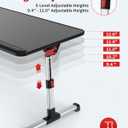 Laptop Desk Table, SAIJI Adjustable Laptop Stand, Portable Lap Desks with Foldable Legs, Notebook Standing Breakfast Tray Reading Desk for Sofa Couch Bed Floor (Black,Medium Size)