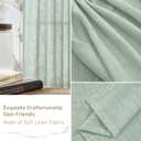 LAMIT Light Sage Linen Sheer Curtains for Bedroom, Faux Linen Textured Light Filtering Drapes Back Tab and Rod Pocket Boho Burlap Panels for Farmhouse/Living Room, 2 Panels, 52 x 84 Inch