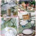 2 x Sage Green Cheesecloth Table Runner, 10 Ft Boho Rustic Gauze Table Runner, 120 x 35 inches