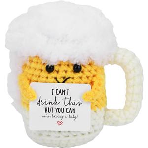 2 x Pregnancy Baby Announcement Gifts for Grandparents Aunt Expecting Mom Funny Pregnancy Gifts for New Mom Pregnant Moms First Time Mothers Handmade Crochet Doll (Doll 1307)