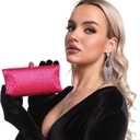 Boutique De FGG Crystal Clutch Purse for Women Formal Evening Bags Party Rhinestone Clutch Bag Wedding Prom Handbags,Mini (Fuch)