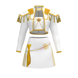 Rogkidha Girls Cute Outfits Pop Singers Clothes Fashion Stage Skirts Sets Novelty Outfit 3D Print Coat Skirt Clothing Set Size: 10–12Y