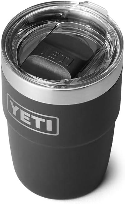 YETI Rambler 8 oz Stackable Cup, Stainless Steel, Vacuum Insulated Espresso Cup with MagSlider Lid (Black. 2 Pack)