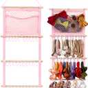 kangaroo Headband Holder Hair Bows Organizer for Baby Girls Large Capacity Bow Holder Hair Accessories Wall Hanging Organizer for Toddler Baby Girl Nursery Room Decor (pink)