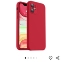Vooii Compatible with iPhone 11 Case, Upgraded Liquid Silicone with [Flat Edges] [Camera Protection] [Soft Anti-Scratch Microfiber Lining] Phone Case for iPhone 11 6.1 inch - Red