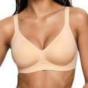 As Fairy Bras for Women No Underwire Jelly Wireless Seamless Full Coverage Comfortable Bra with Airholes, Invisible Nude Size 38B