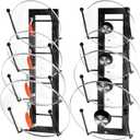 8 Layers of Adjustable Pot Lid Organizer Rack for Cabinet Door/Wall2Pack Lid Organizer Pots and Pans Holder for Kitchen Storage with No Drilling Adhesive 5.7 W(Black)