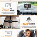 Kidsneed Baby Car Camera 7-Inch Baby Monitor for Car with USB Plug and Play Easy Setup 360 Degree Rotating Backseat Camera Two Kids HD 1080P Rear Facing Seat Cameras
