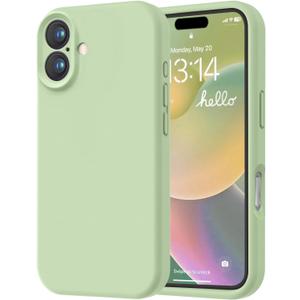 LOVE 3000 Designed for iPhone 16 Case, Premium Silicone with [Soft Anti-Scratch Microfiber Lining] Shockproof Protective Phone Case for Men Women Girls 6.1", Matcha
