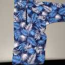 Halcurt Women's Plus Size Rash Guard Short Sleeve Swim Shirts with Tie Drawstring Half Zip UPF50+ Swimsuit Top (2X, Blue White Feather)