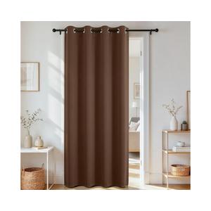 Joydeco Blackout Door Curtain for Doorway Privacy 78 Inches Long, Grommet Closet Curtain for Open Closet, Room Divider for Bedroom Living Room (Brown, 40Wx78L, 1 Panel)