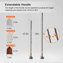 CLEANHOME Tile Tub Scrubber Brush with 3 Different Function Cleaning Heads and 56" Extendable Long Handle-No Scratch Shower Scrubber for Cleaning Bathroom Kitchen Toilet Wall,Bathtub,Sink,Grey