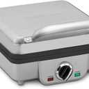 Cuisinart Belgian Waffle Maker with Pancake Plates, Nonstick Plates, 6 Browning Levels, Ready Indicator Lights, Temperature Control, Deep Waffle Pockets, WAF-300NAS, Brushed Stainless