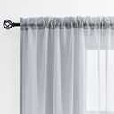 MYSTIC-HOME Sheer Curtains 63 Inch Length, Rod Pocket Voile Drapes for Living Room, Bedroom, Window Treatments Semi Crinkle Curtain Panels for Yard, Patio, Parlor, Set of 2, 52"x 63", Silver Grey