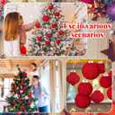 Syhood 24 Pcs Crochet Christmas Ornaments 5 Styles 2.36" 3.15" Handmade Crochet Knitted Christmas Pinecone Ball Ornaments for Xmas Tree Party Decoration Supplies(Red)