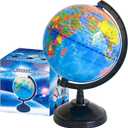 6'' Geographic World Globe for Kids,Educational World Globe with Stand,Decorative Rotating World Map Globes Decor,Political Globe for Classroom Geography Teaching,Kids Room