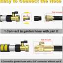 Buyplus 16FT(24FT Reach) Telescopic Gutter Cleaning Tools from The Ground, Rain Gutter Cleaners Tool with 360Rotatable Metal Nozzle, Extension Pole, Hose Attachment, Watering Wand for Garden Hose