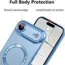 KANGHAR Case Compatible with iPhone Air Clear Magnetic Design,Blue | Compatible with MagSafe Full Camera Protector Anti-Yellowing Shockproof Cute Cover for Women Men