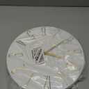 Wall Clock 12 Inch Silent Non-Ticking Imitation Wood Indoor Clock Round White Decor Clock Modern 3D Figures Quartz Wall Clocks for Home, Hotel, Office, School, Bedroom, Living Room, Kitchen